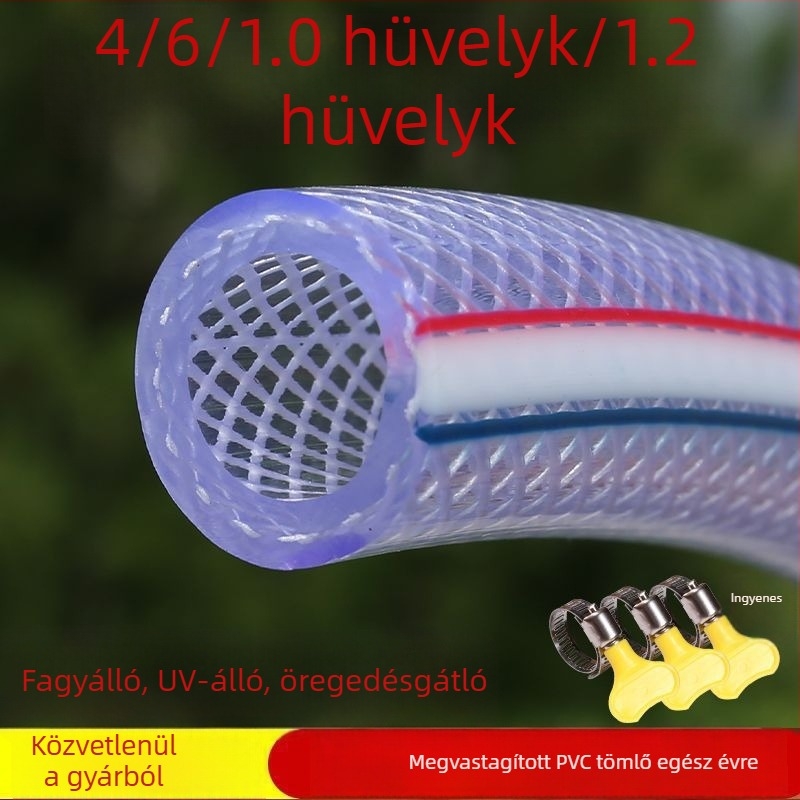 Külmálló kígyóbőr mintázatú víztömlő csapvízhez, 1/2, 3/4 és 1 hüvelyk, puha PVC öntöző tömlő virágok és zöldségek számára