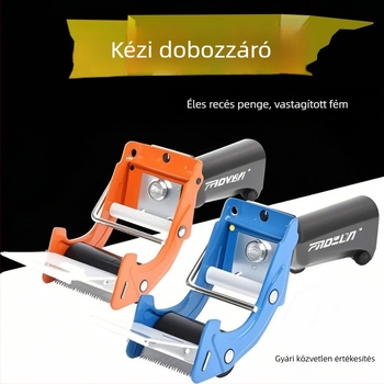 Nagy méretű átlátszó ragasztószalag adagoló fémből készült vágóval