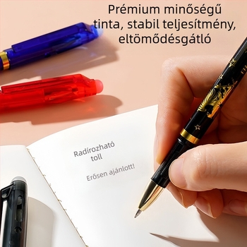 Cute dupla végű törölhető zselés toll, 0,7 mm, ABS test, hegy rozsdamentes acél