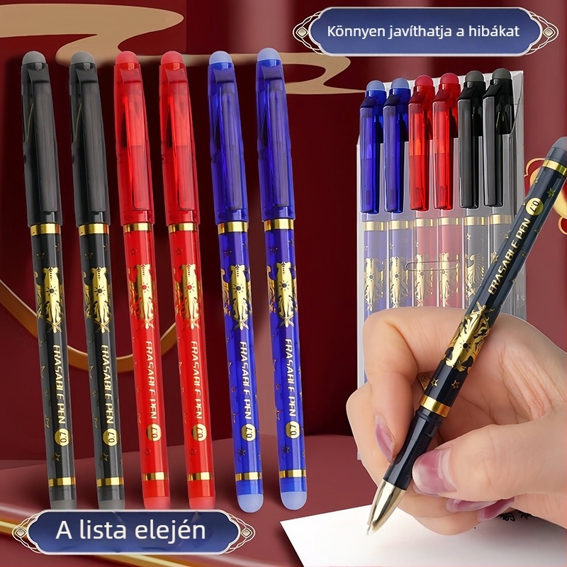 Cute dupla végű törölhető zselés toll, 0,7 mm, ABS test, hegy rozsdamentes acél