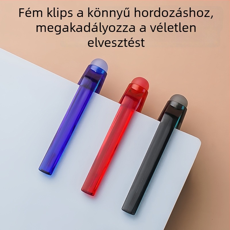 Cute dupla végű törölhető zselés toll, 0,7 mm, ABS test, hegy rozsdamentes acél