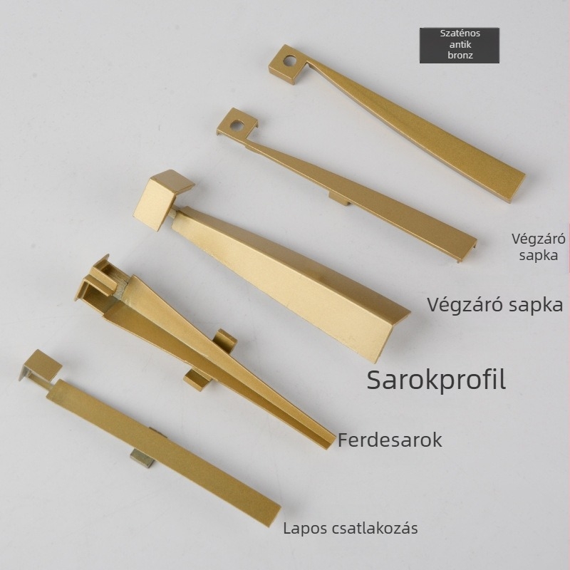 Ívelt szekrényprofil LED-es világítással, fekete alumínium csatornás ház