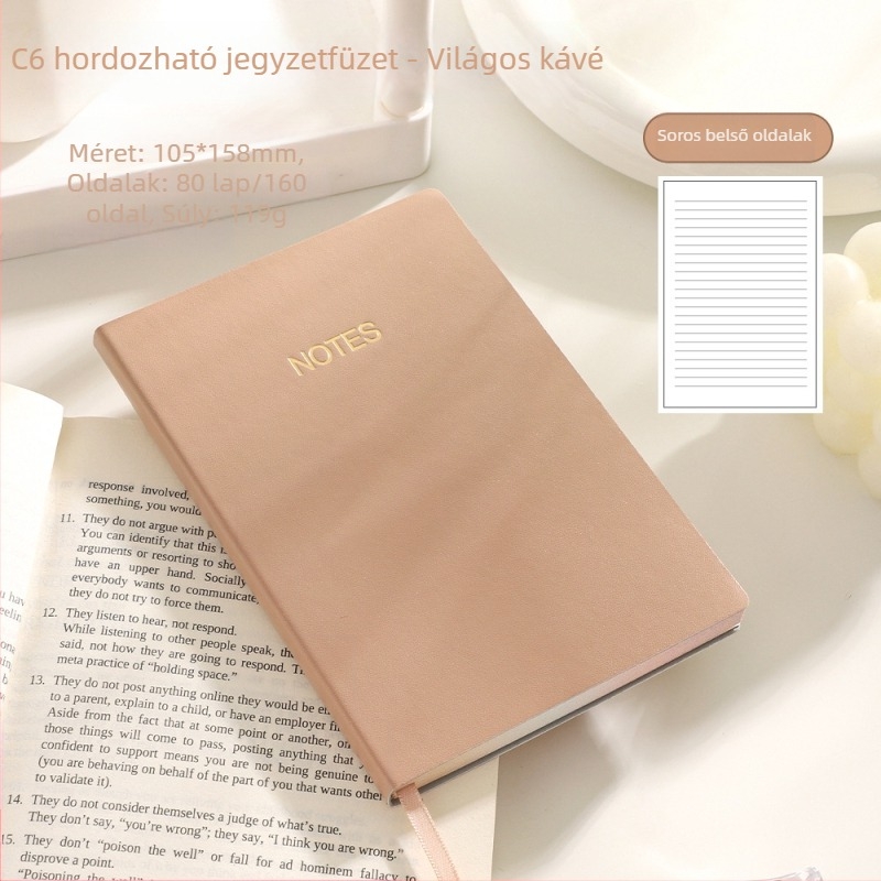 Morandi inspirációjú minimalista notesz, A5, 100–200 oldal, meeting jegyzetek, napló és diáknapló, irodalmi és művészeti stílus
