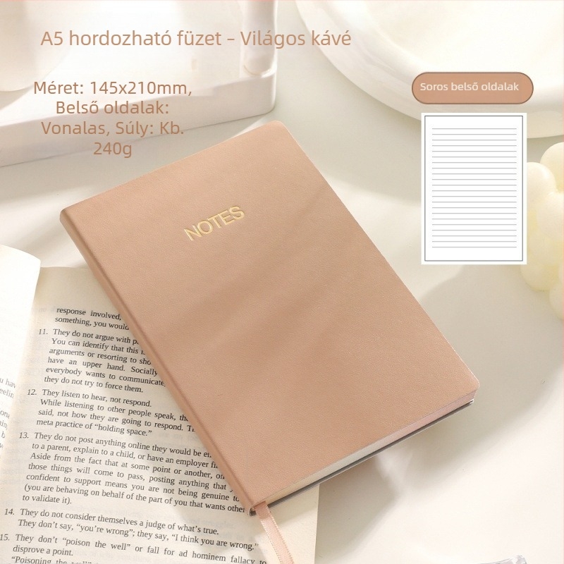 Morandi inspirációjú minimalista notesz, A5, 100–200 oldal, meeting jegyzetek, napló és diáknapló, irodalmi és művészeti stílus