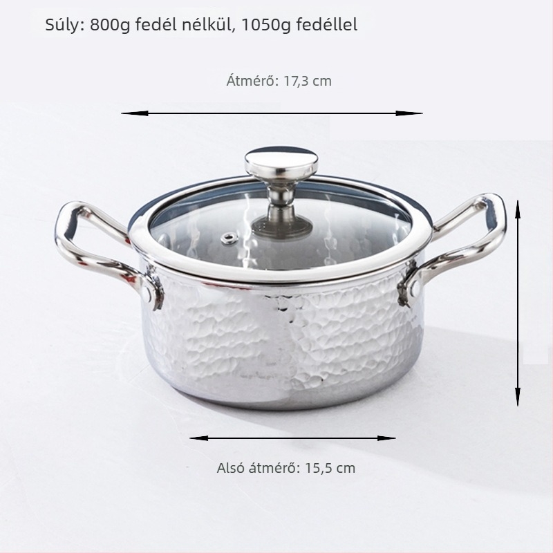 304 rozsdamentes acél egy személyes forró fazék, kettős ízű (yin-yang), forgó dizájn, indukciós és gáztűzhelyhez
