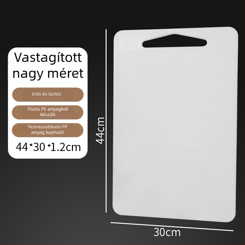PE műanyag kétoldalas vágódeszka konyhához és gyümölcsökhöz, csúszásmentes, élelmiszer-minőségű