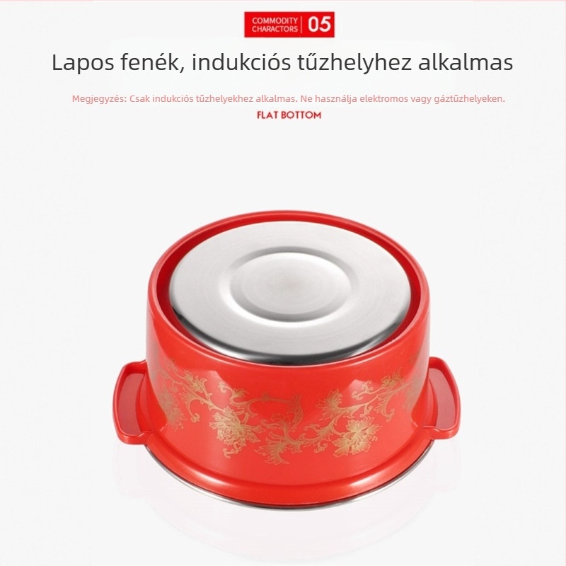 Rozsdamentes acél shabu-shabu fazék, egy személyre szóló, forgó kis fazék, indukciós tűzhelyhez
