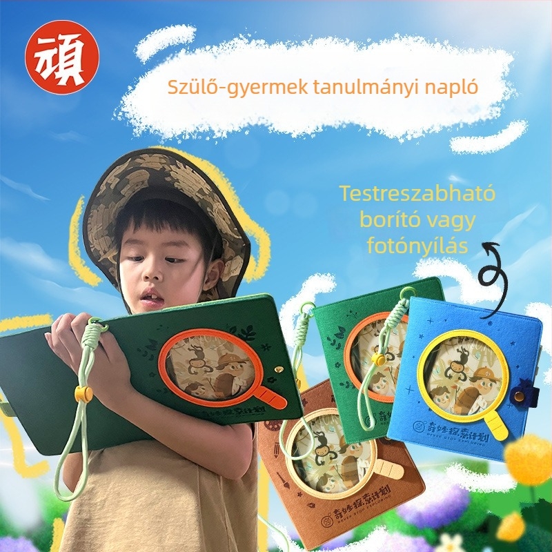 Eredeti filcborítású notesz családi tanuláshoz és csodálatos felfedezésekhez