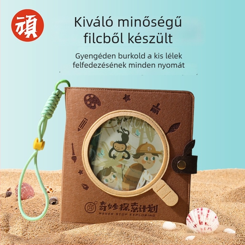 Eredeti filcborítású notesz családi tanuláshoz és csodálatos felfedezésekhez