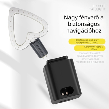 LED hátsó lámpa országúti kerékpárhoz, folyamatos LED-sávokkal és cserélhető szegmensekkel, csatlakoztatható és újratölthető, figyelmeztető fény éjszakai tekeréshez