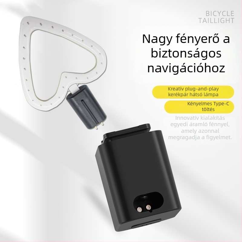LED hátsó lámpa országúti kerékpárhoz, folyamatos LED-sávokkal és cserélhető szegmensekkel, csatlakoztatható és újratölthető, figyelmeztető fény éjszakai tekeréshez