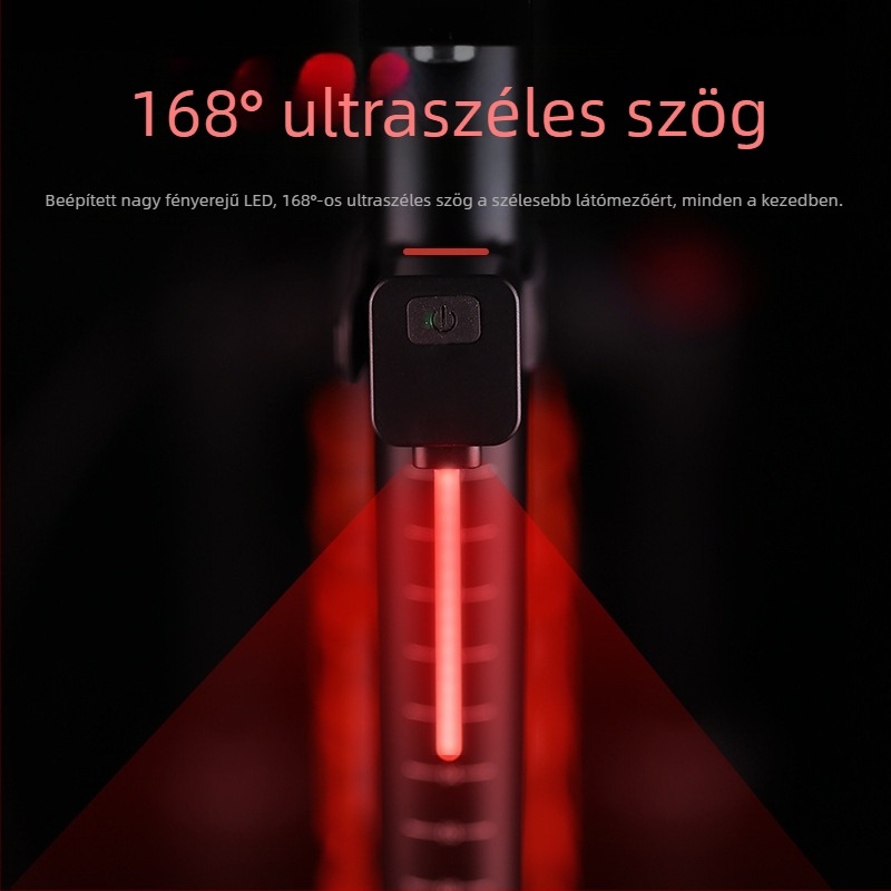 LED hátsó lámpa országúti kerékpárhoz, folyamatos LED-sávokkal és cserélhető szegmensekkel, csatlakoztatható és újratölthető, figyelmeztető fény éjszakai tekeréshez