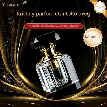 Kristályos parfümös üveg, hordozható illóolajos üveg, utazási kozmetikai tartály
