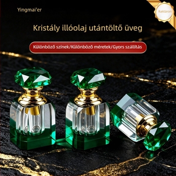 Kristályos parfümös üveg, hordozható illóolajos üveg, utazási kozmetikai tartály