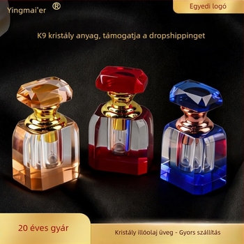 Kristályos parfümös üveg, hordozható illóolajos üveg, utazási kozmetikai tartály