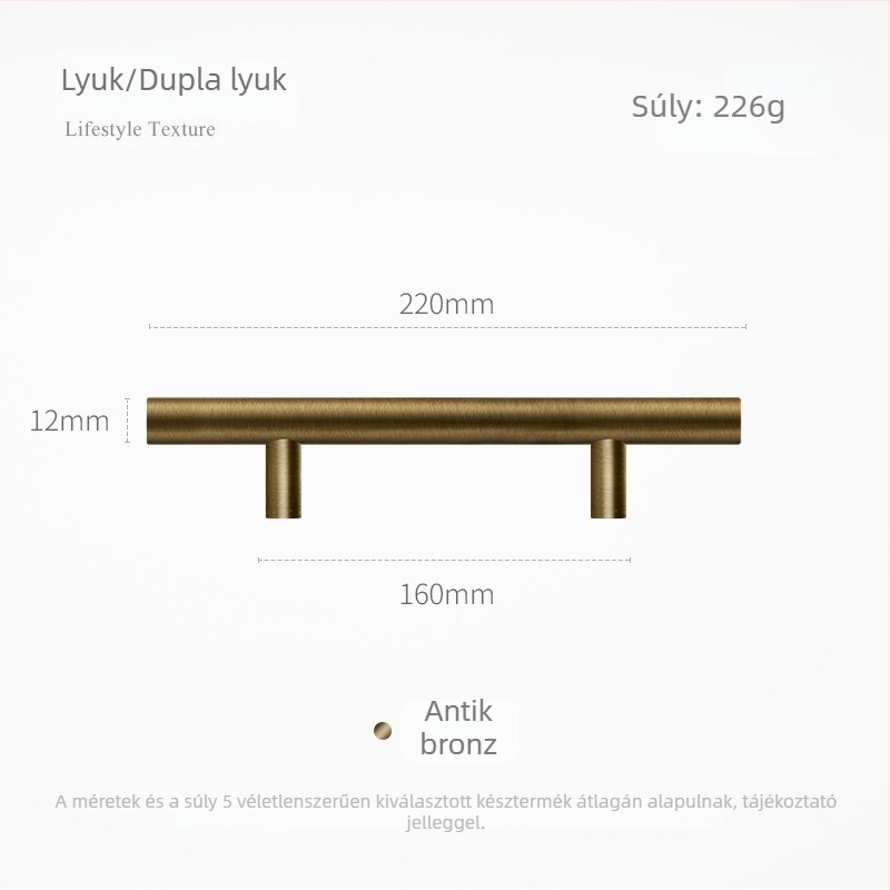 Sárgaréz gömbölyű fogantyú egylyukú fiókokhoz és francia stílusú ruhásszekrényajtókhoz