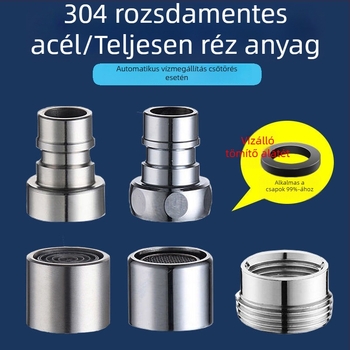 Háztartási réz vízcsap mosó- és felmosó medencéhez, automatikus vízleállítás, szűrő és gyorsnyitó csap