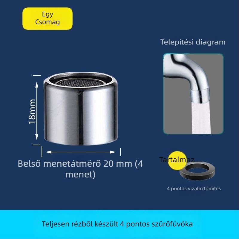 Háztartási réz vízcsap mosó- és felmosó medencéhez, automatikus vízleállítás, szűrő és gyorsnyitó csap