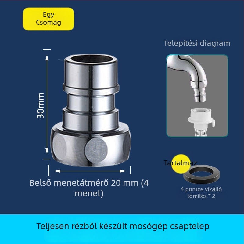 Háztartási réz vízcsap mosó- és felmosó medencéhez, automatikus vízleállítás, szűrő és gyorsnyitó csap