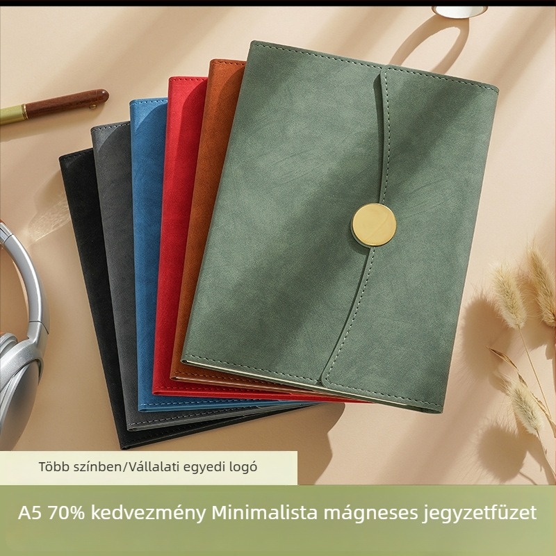 Prémium A5-ös bőr notesz logónyomással – ajándékdobozos készlet