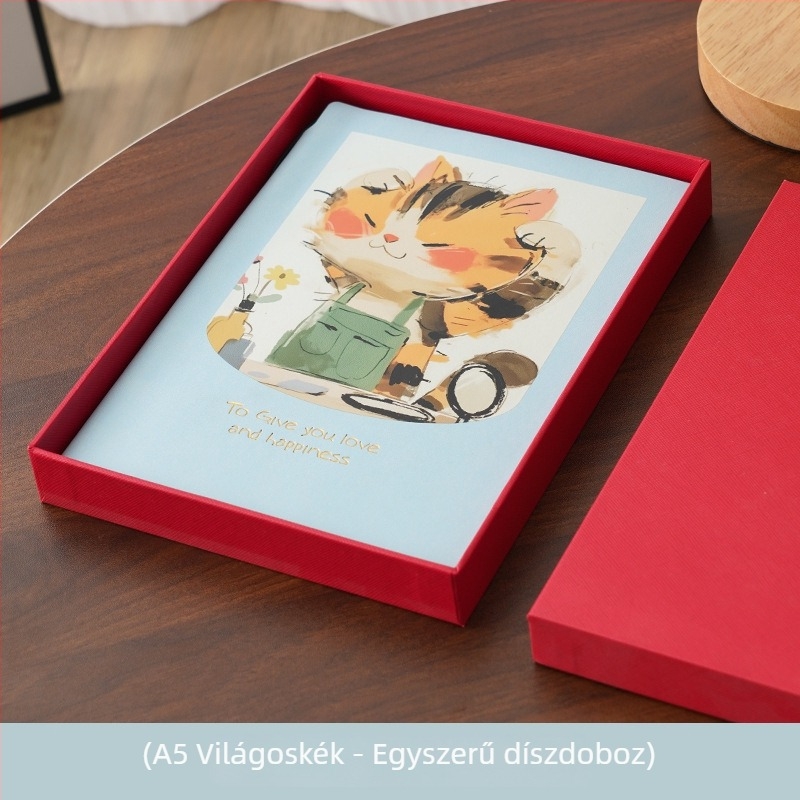 Színes karikatúra illusztrációval jegyzetfüzet, vastag, puha műbőr hatású borítóval, oldalai vízszintes vonalakkal