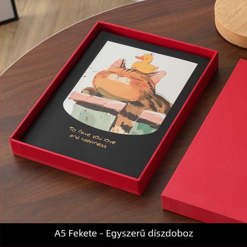 Színes karikatúra illusztrációval jegyzetfüzet, vastag, puha műbőr hatású borítóval, oldalai vízszintes vonalakkal