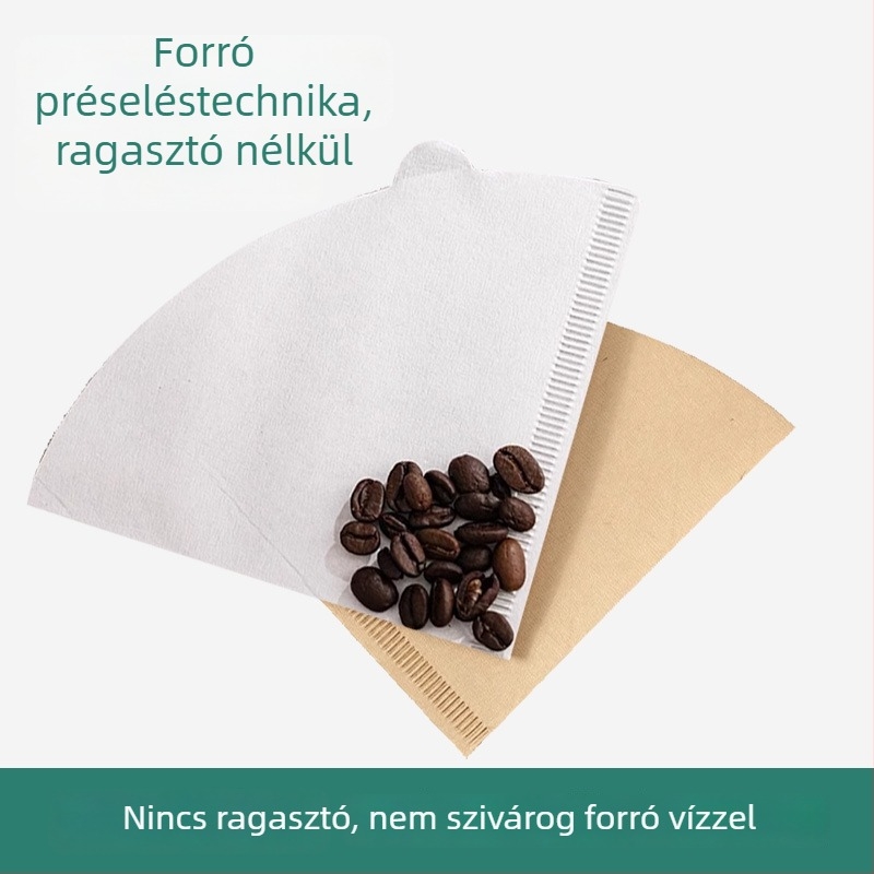 Fan alakú kávéfilter papír pour-over készítéséhez, kézzel készített kávéhoz, egyszer használatos a V60-hoz.