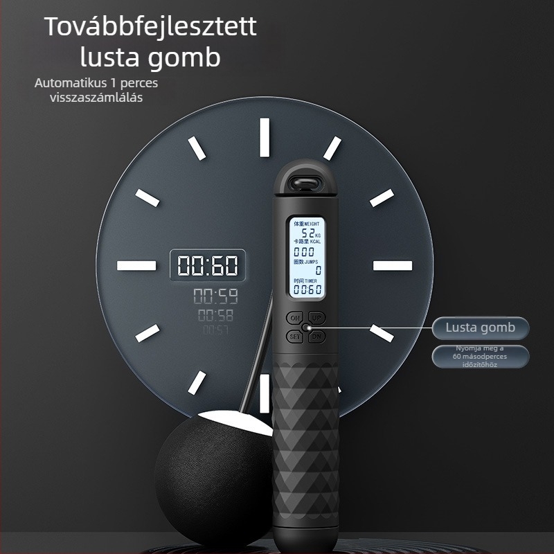 Felnőtt kettős használatú ugrókötél intelligens számlálóval, acélhuzallal, otthoni edzéshez, vezeték nélküli