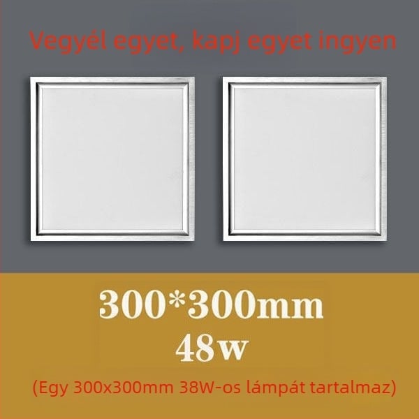 Beépített LED mennyezeti világítás, 30×30 cm-es síkpanel, konyha és fürdőszoba számára, alumínium mennyezeti panel