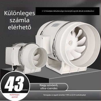 Konyha és mosdó csatornás ventilátor — csendes, nagy teljesítményű kivezető ventilátor ipari szellőztetéshez
