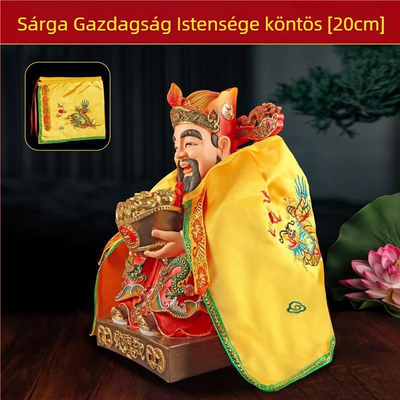 Gazdagság istenének szobra köpeny és sárkányköntös