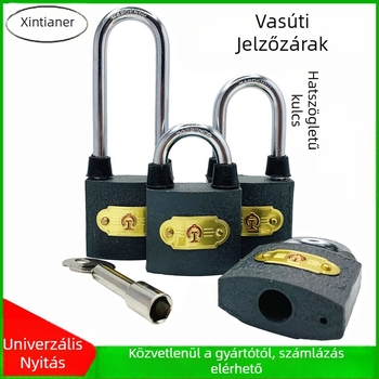 Xintianer vasúti lakat 38 mm, acél biztonsági zár univerzális kulccsal, modell XTE-TLS38mm