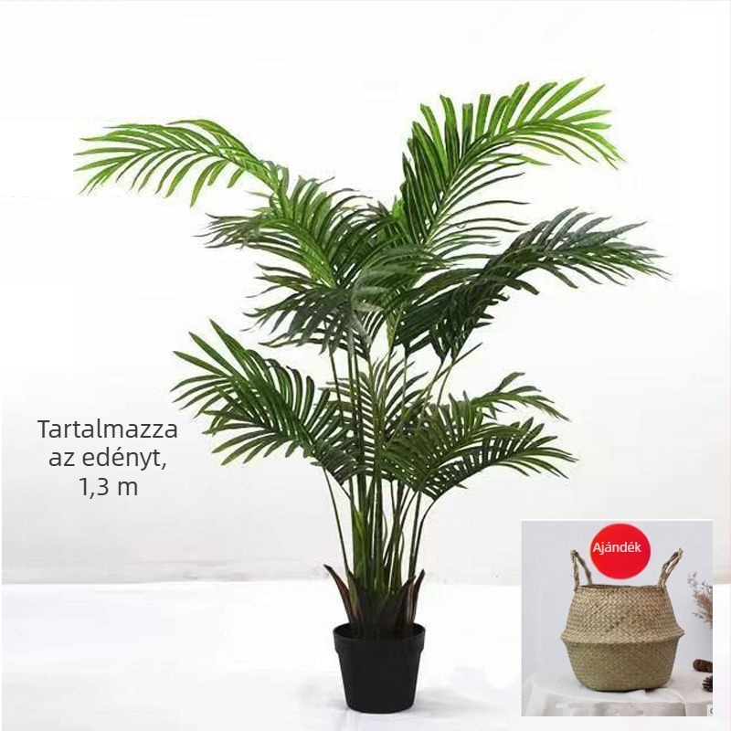 Nordic stílusú mű Monstera növény, beltéri cserepes növény, turtle-back változat, zöld bonsai jellegű növény