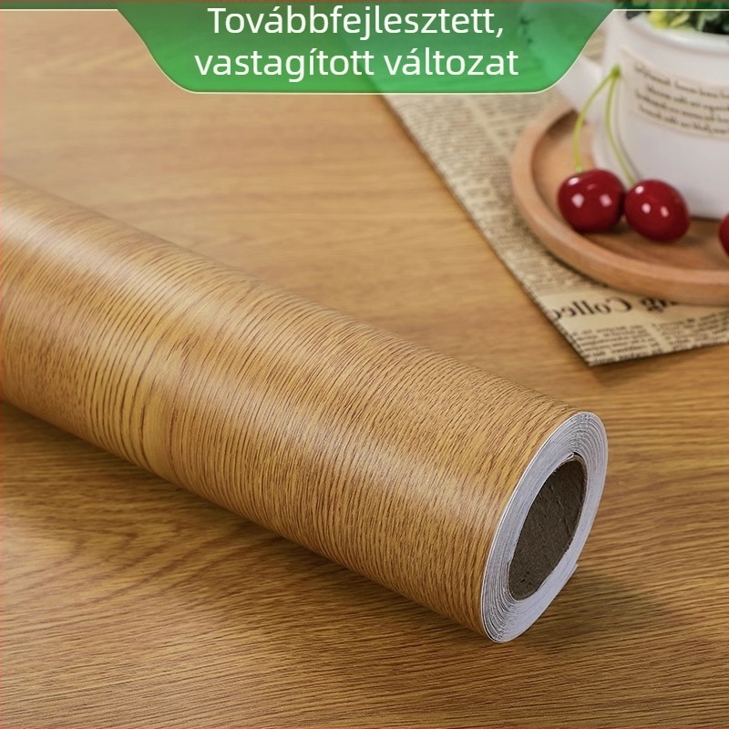 Nagy méretű falmatrica fa textúrával, vízálló, önragasztó dekoráció falakra és bútorokra felújításhoz, színváltoztató fólia