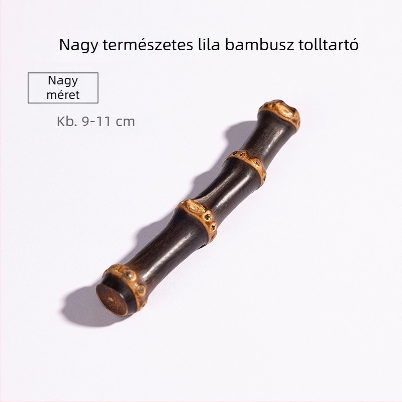 Lila bambusz toll- és ecsettartó, faanyagból, asztali dekoráció
