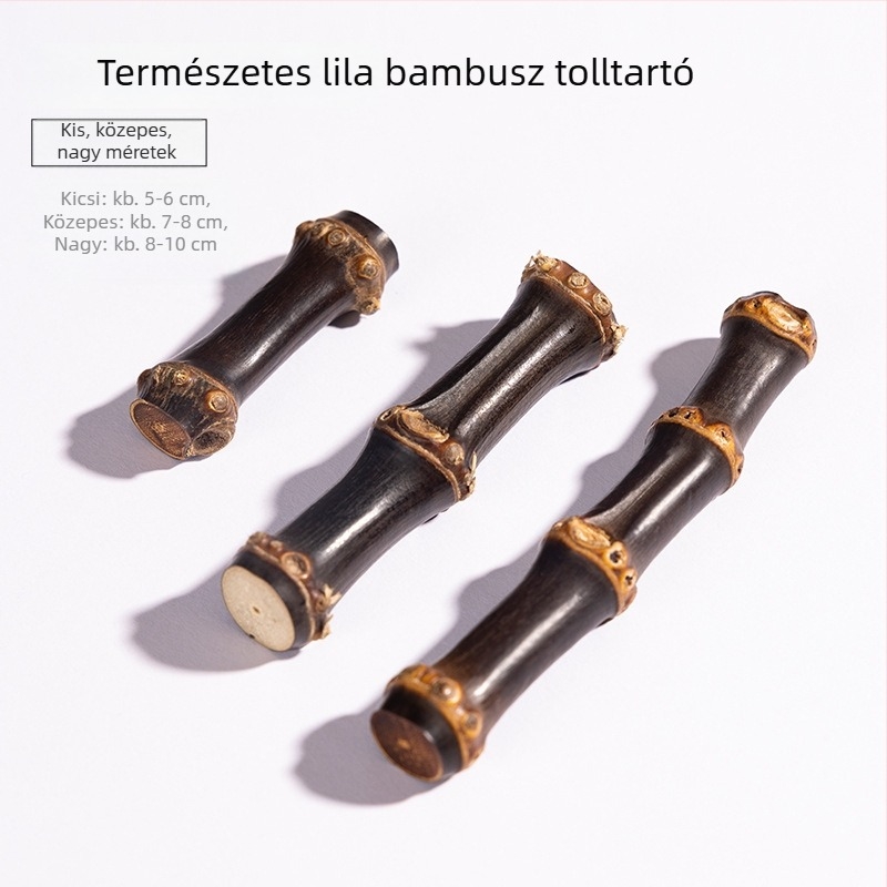 Lila bambusz toll- és ecsettartó, faanyagból, asztali dekoráció