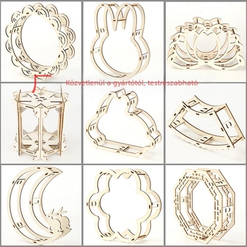 Crab Kingdom fából készült lámpáskeret, kézzel készített lámpáskeret újévi családi tevékenységekhez, palota lámpa állvány