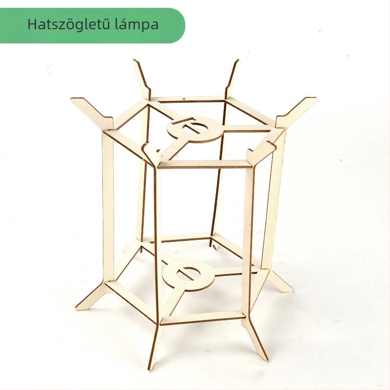 Crab Kingdom fából készült lámpáskeret, kézzel készített lámpáskeret újévi családi tevékenységekhez, palota lámpa állvány