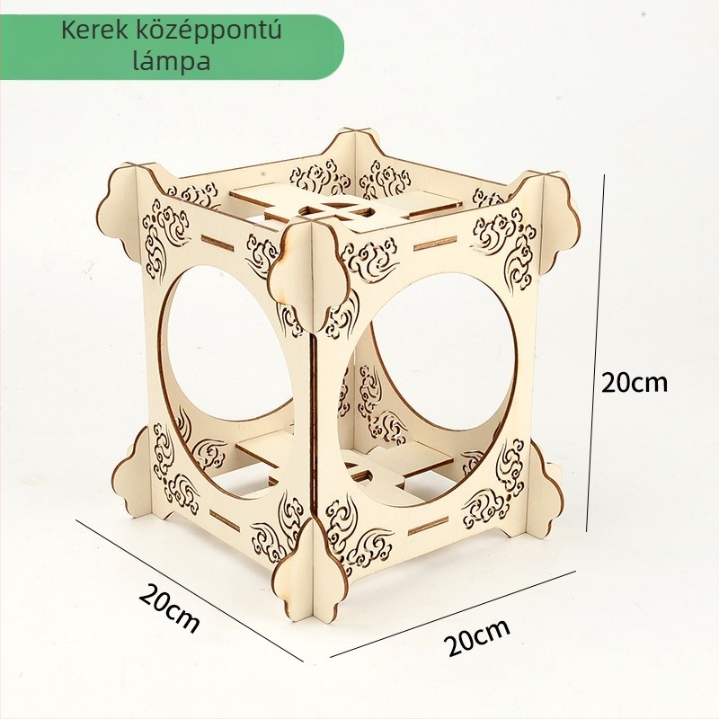 Crab Kingdom fából készült lámpáskeret, kézzel készített lámpáskeret újévi családi tevékenységekhez, palota lámpa állvány