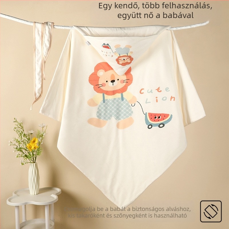 Koreai stílusú csiszolt pamutból készült újszülött takaró — könnyű tavasz-ősz takaró