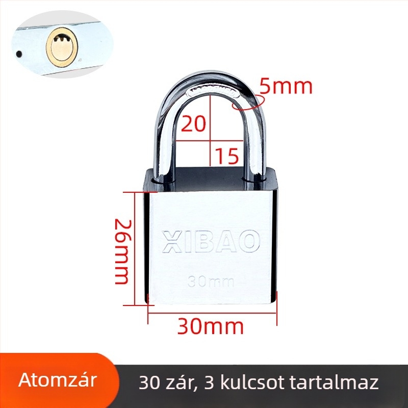 Lakat tiszta réz záróhengerral, antifurt, vízálló, betörés elleni védelemmel, raktárakhoz és ajtókhoz