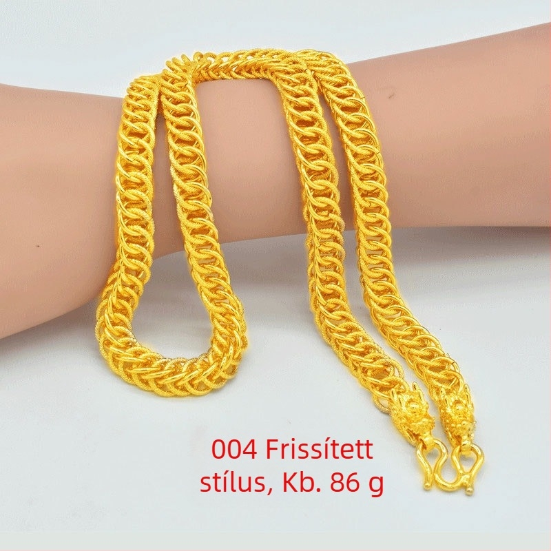 Férfi 24K aranyozott, vastag kígyó láncú nyaklánc, hossz 51–80 cm