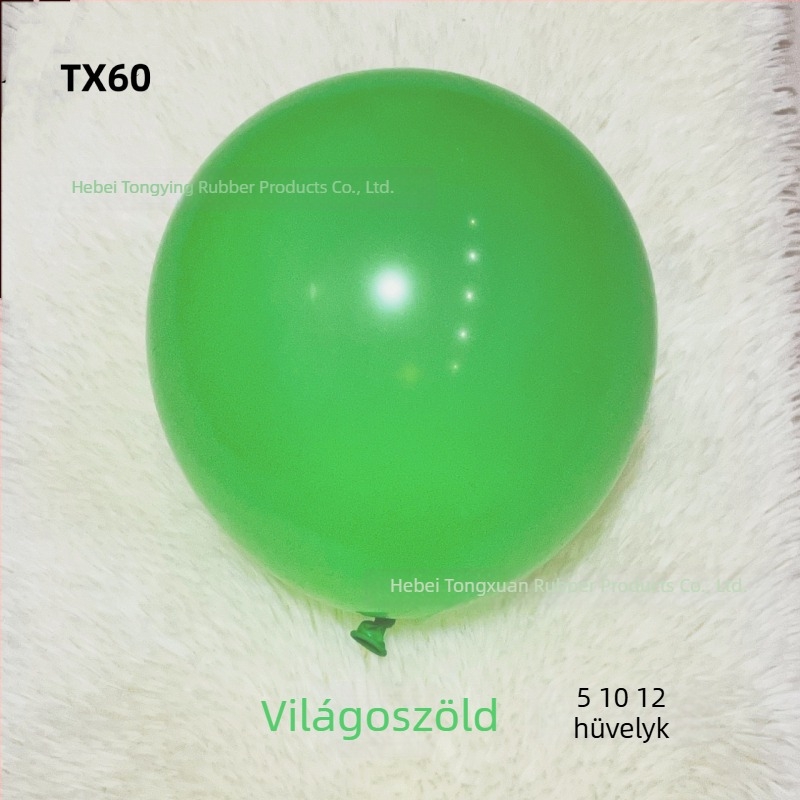 Tong Xuan latex lufik, 12 hüvelyk, matt felület, standard méret, esküvőkre és partira, logó nyomtatással, többszínű keverék
