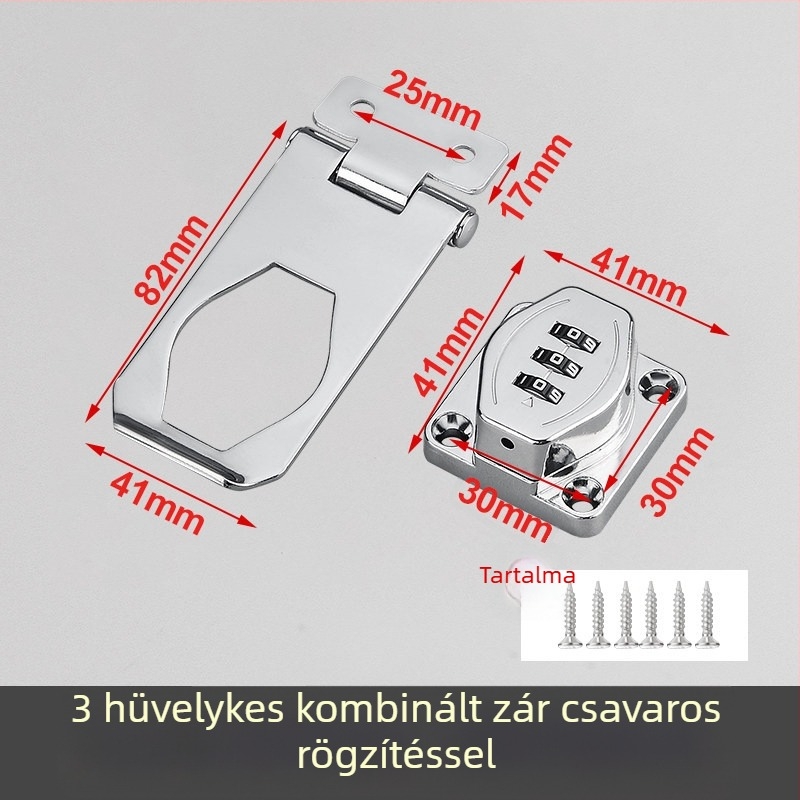 Fúrás nélküli jelszavas zár szekrényekhez, fiókokhoz és bútorokhoz — bolttípusú ajtózár, hűtőzár