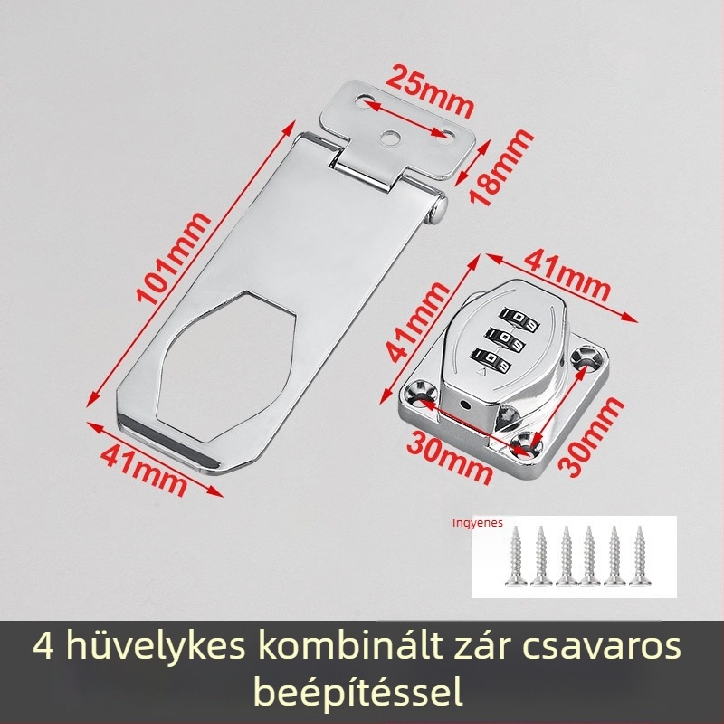 Fúrás nélküli jelszavas zár szekrényekhez, fiókokhoz és bútorokhoz — bolttípusú ajtózár, hűtőzár