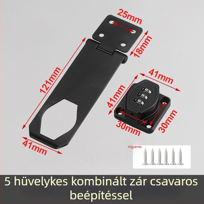 Fúrás nélküli jelszavas zár szekrényekhez, fiókokhoz és bútorokhoz — bolttípusú ajtózár, hűtőzár