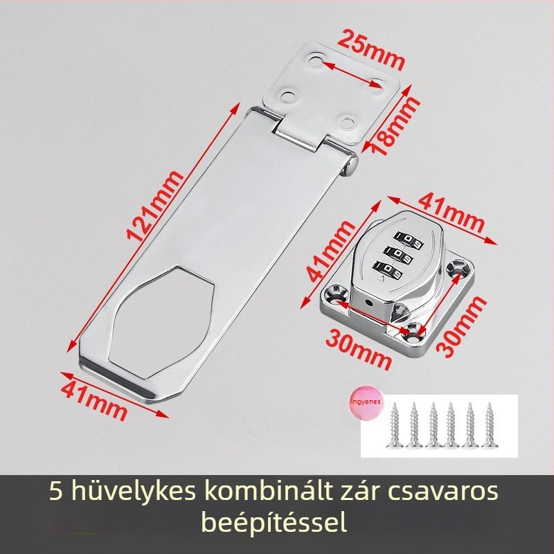 Fúrás nélküli jelszavas zár szekrényekhez, fiókokhoz és bútorokhoz — bolttípusú ajtózár, hűtőzár