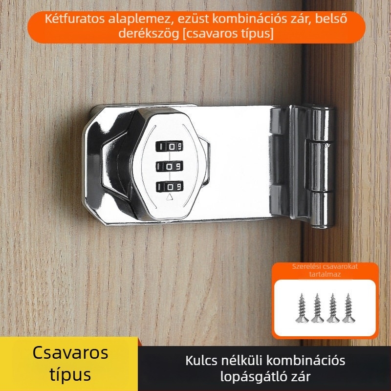 Fúrás nélküli jelszavas zár szekrényekhez, fiókokhoz és bútorokhoz — bolttípusú ajtózár, hűtőzár