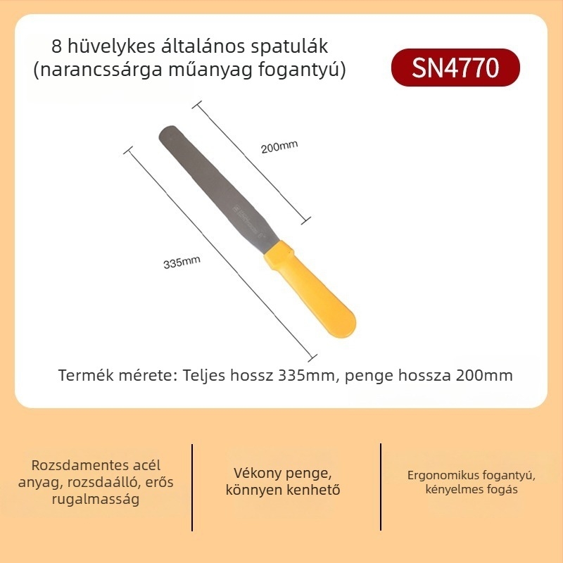 Torta spatula 8/10/12 hüvelyk méretben, forma eltávolító kés, spatula krém díszítéséhez, rozsdamentes acél, kiegyenlítő kés
