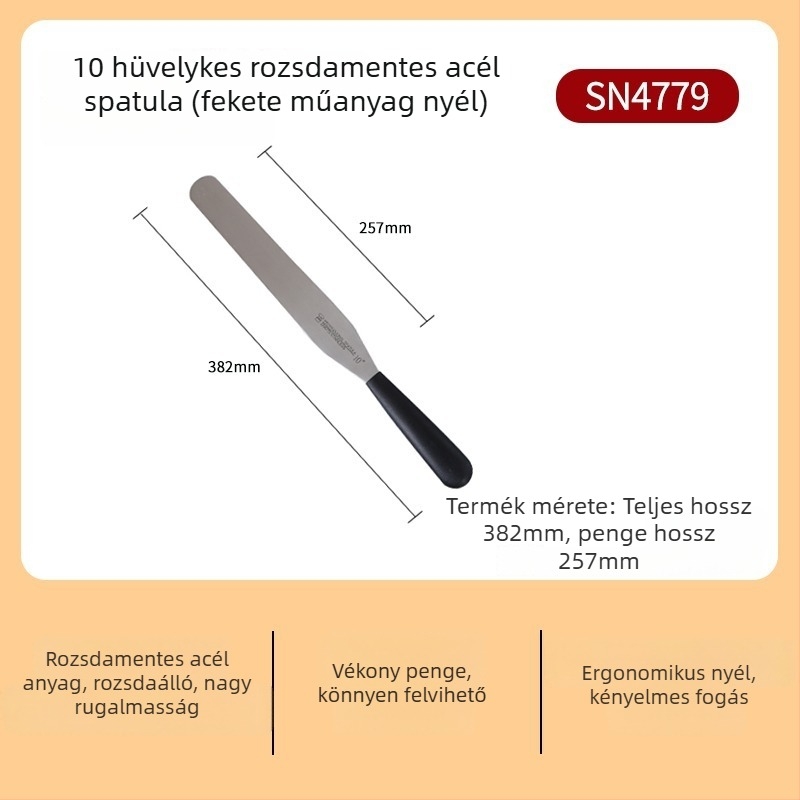 Torta spatula 8/10/12 hüvelyk méretben, forma eltávolító kés, spatula krém díszítéséhez, rozsdamentes acél, kiegyenlítő kés